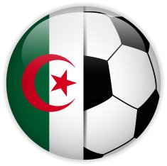 Algeria Flag with Soccer Ball Background N2