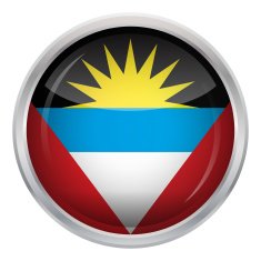Glossy Button - Flag of Antigua And Barbuda N4