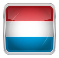 Glossy Button - Flag of Luxembourg N4