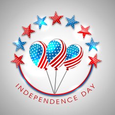 Glossy balloons painted in national flag colors with stylish stars