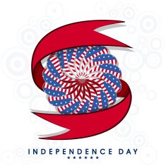 Stylish sticky decorated with national flag design and red ribbon