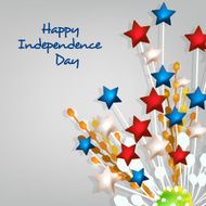 Beautiful bouquet decorated with stars in national flag colors