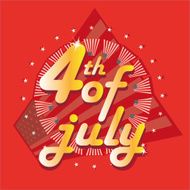 label design illustration for Independence Day