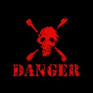red Skull and Crossbones for Pirate Flags Poison Danger etc