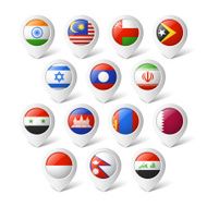 Map pointers with flags Asia