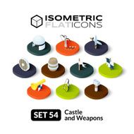 Isometric flat icons set 54