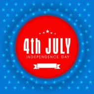 Red sticky with stylish text on star decorated blue background