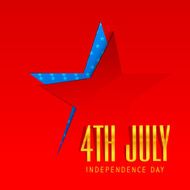 Beautiful red and blue paper cut-out star with golden text