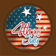Sticky design with text 4th of July and silver stars
