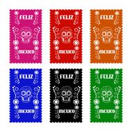set colored poster paper in traditional Mexican style and patterns N6