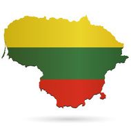 Lithuania flag map on white background