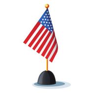 American flag on the stand