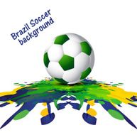 Soccer background with Brazil colors grunge splash vector