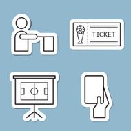 soccer line icon set N4