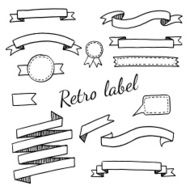 Vintage label and ribbons