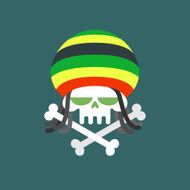 Rasta skull Skull addict with dreadlocks and bones N2