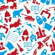 Russia country theme symbols seamless pattern eps10