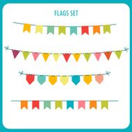 Flags garlands colors vector set N2