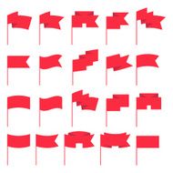 Small flags templates set vector illustration N2