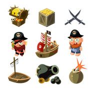 Pirate set Vector illustration N2