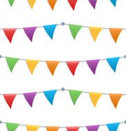 Seamless pattern with colorful flags