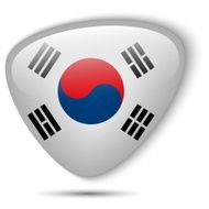 South Korea Flag glossy button N3
