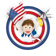 USA Soccer Fan Flag Cartoon