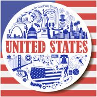 United States round background