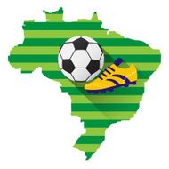Brazil map with soccer ball N2