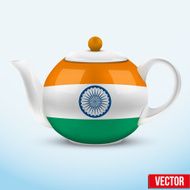Indian ceramic teapot Vector illustration N2