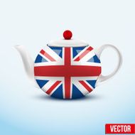 Brown ceramic teapot Vector illustration