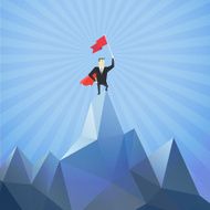 Businessman go to the top of mountain - Vector N2