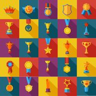 Set of flat awards icons N2