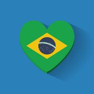Heart-shaped icon with flag of Brazil