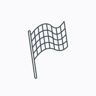 Finish flag icon Start race sign N21