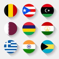 Flags of the world round buttons N19