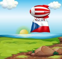 Floating balloon with the Czech Republic flag