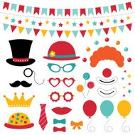 Circus vector photo booth props and decoration