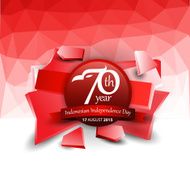 Indonesian Independence Day Logo with geometric Style Vector Background N4