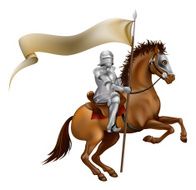Knight with spear and banner