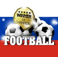 Russia Flag Creative Graphic Illustration Soccer Concept N9