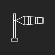 Measuring wind speed line icon N5