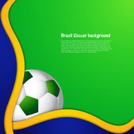Brazil stylish wave colors concept Soccer ball background illustration