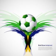 Soccer beautiful ball with brazil colors grunge background vector