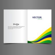Brazil creative flag colors concept greeting card colorful wave vector