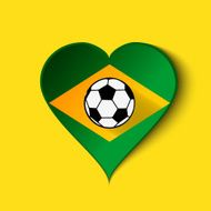 Brazil 2014 Heart icon with Brazilian Flag