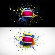 costarica flag with soccer ball dash on colorful background vector