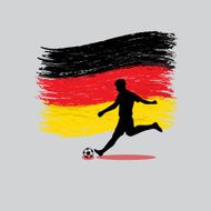 Soccer Player action with Federal Republic of Germany on background