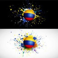 colombia flag with soccer ball dash on colorful background