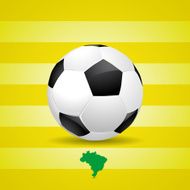 Soccer ball and yellow field for football poster illustration